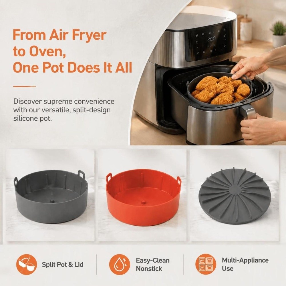Food Grade Silicone Air Fryer  - Air Fryer Silicone Pot Liner ulasan dan harga