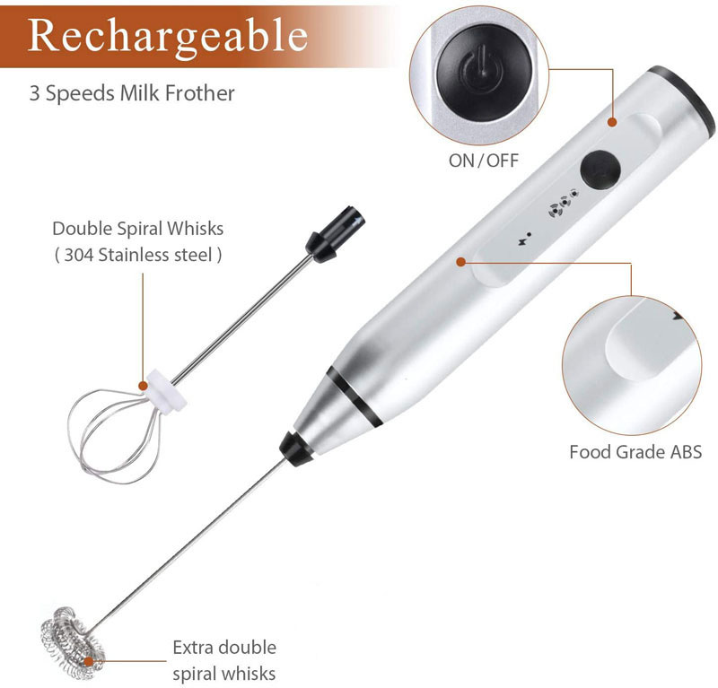Mini Electric Handheld Milk Fr - Portable Blender Usb Rechargeable ulasan dan harga