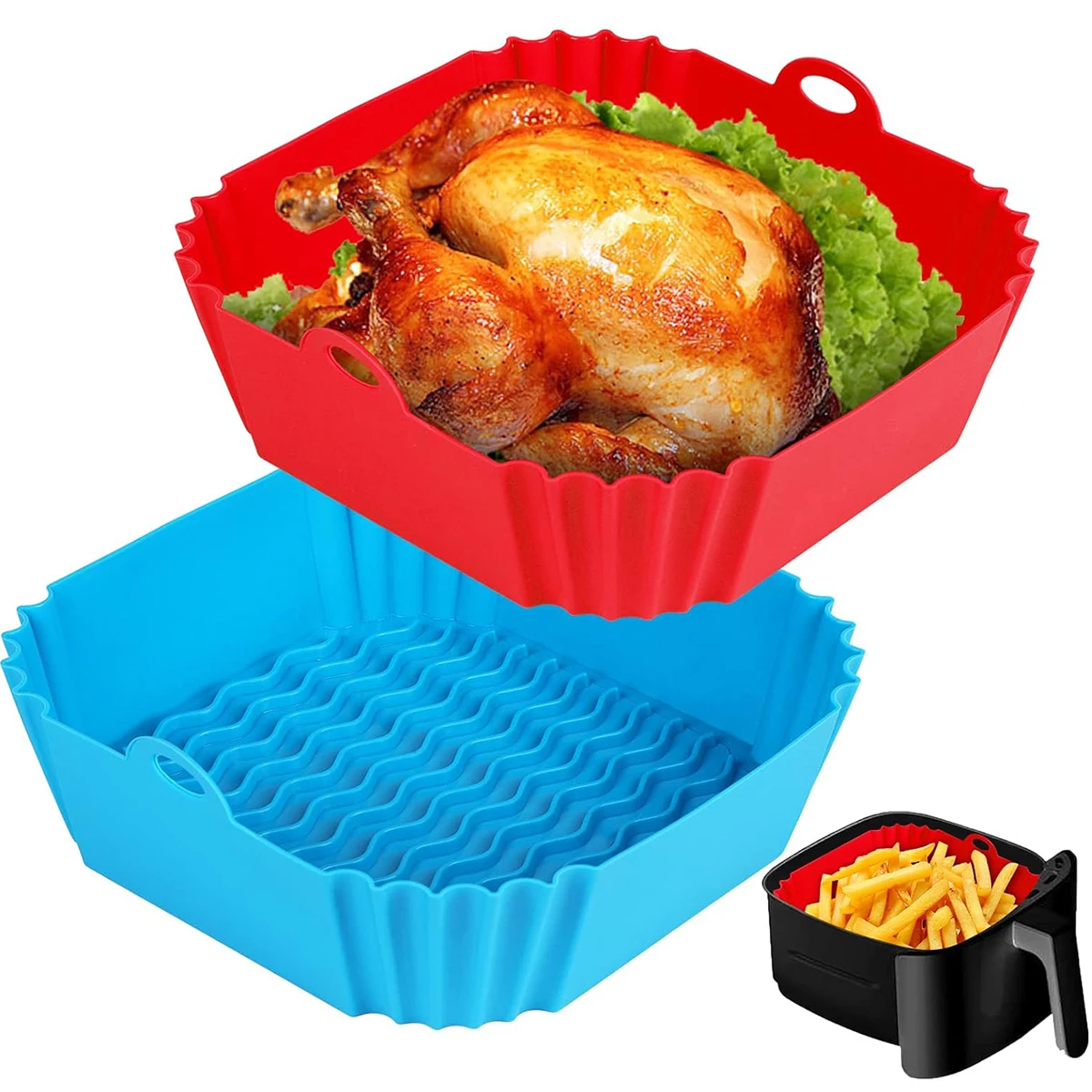 Air Fryer Silicone Liners Pot, - Air Fryer Silicone Pot Liner ulasan dan harga