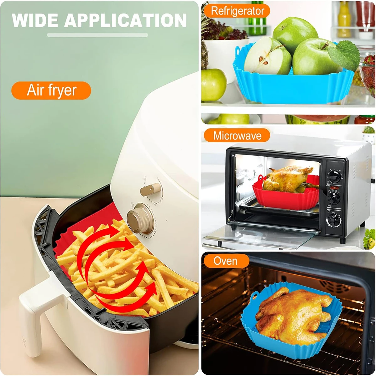 Air Fryer Silicone Liners Pot, - Air Fryer Silicone Pot Liner ulasan dan harga