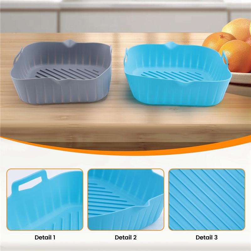 NEW HOT In Stock-2 Pcs Large A - Air Fryer Silicone Pot Liner ulasan dan harga