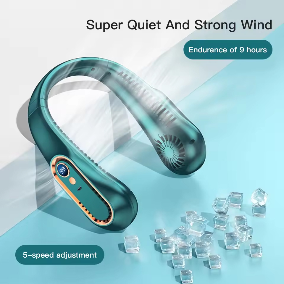 Hanging Neck Fan Digital Displ - Portable Blender Usb Rechargeable ulasan dan harga